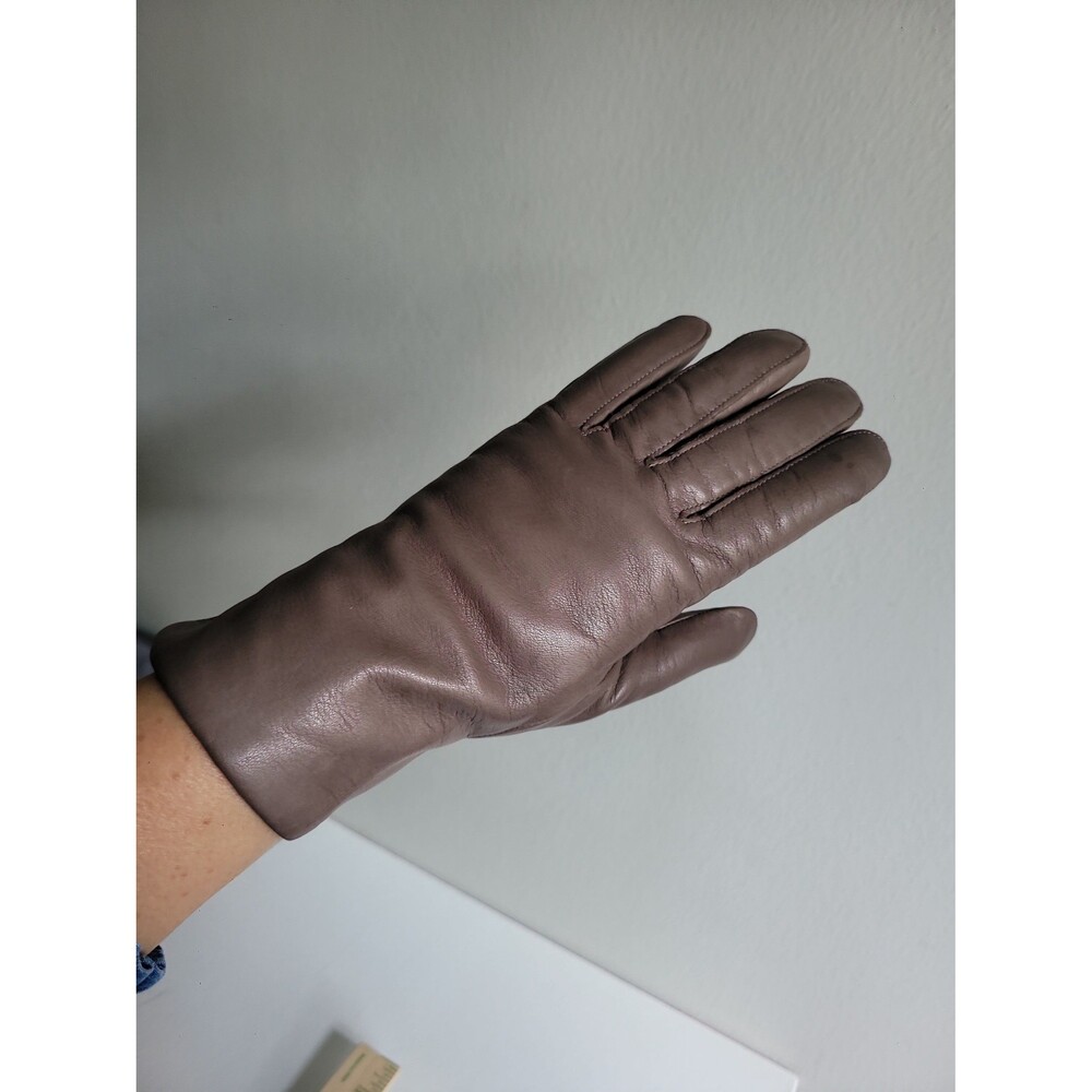 Vintage Thinsulate Grayish Brown Leather Lined Ladies Gloves Sz M
